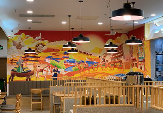 柞水商业空间彩绘介绍。