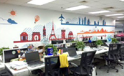 柞水教你设计办公室墙绘的方法。