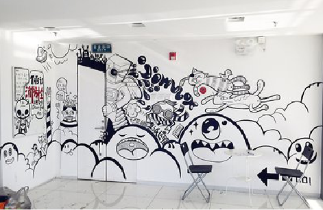 柞水手绘墙并非传统涂鸦。